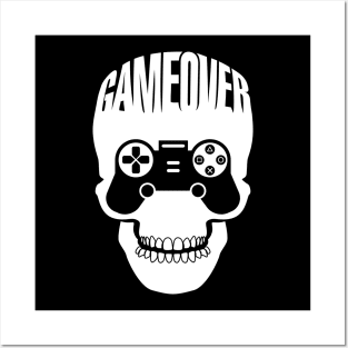 Game Over Skull Video Game Design Posters and Art